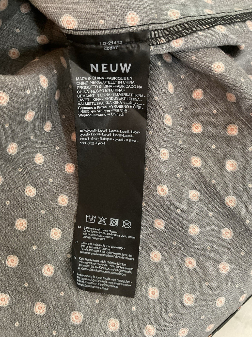 Neuw Denim Curtis Long Sleeve Sartorial Print Shirt Black M43h12 Bnwt Designer M3