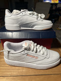 Reebok Club C 85 Trainers In White & Ceramic Pink/Orange Size 4.5 Bnib0