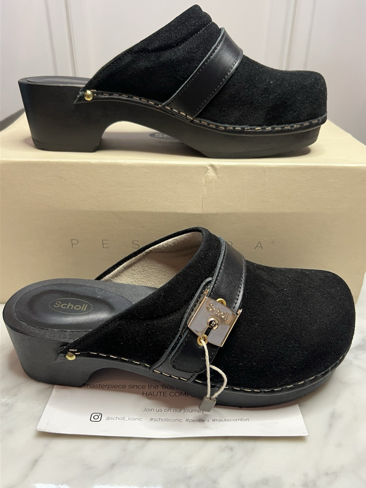 Scholl Pescura Clog 50 Black Uk 3.5 Eu 36 Brand New In Box2