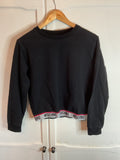 MOSCHINO Sweatshirt Womens Logo Tape Crew Neck Long Sleeve Black Size XS0