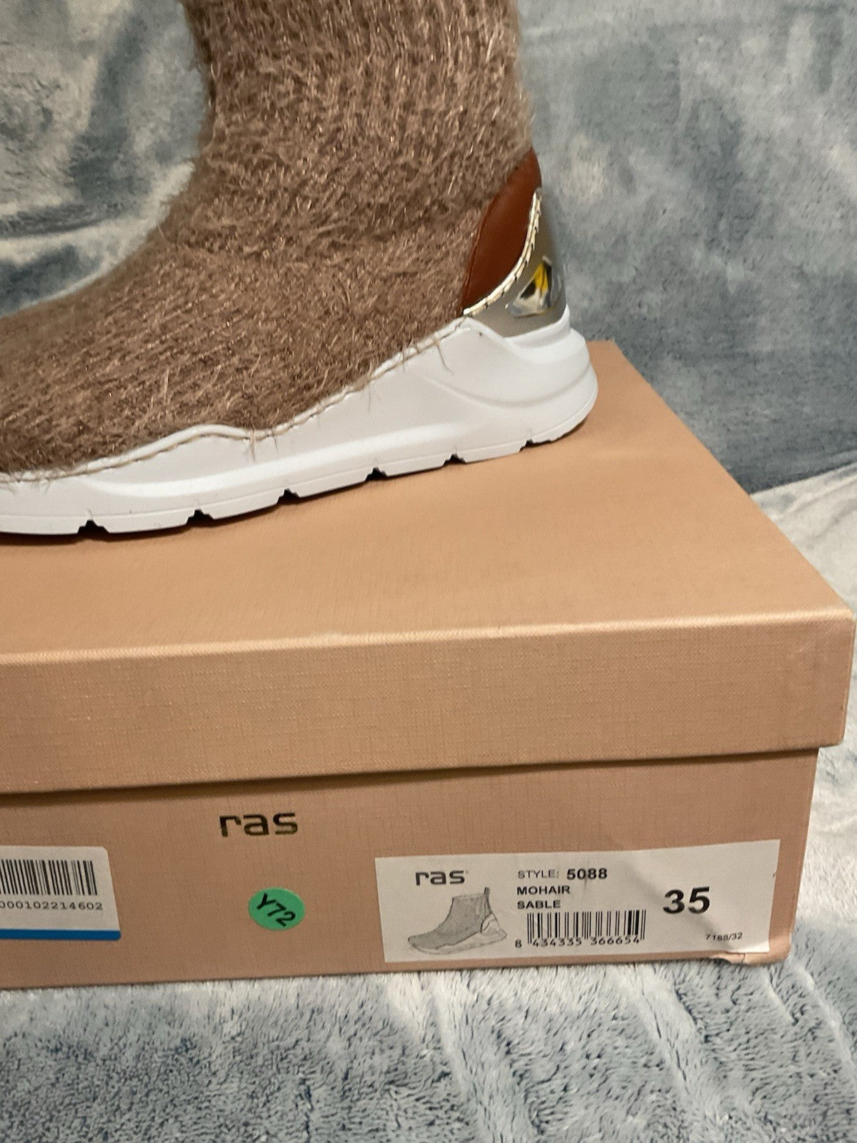Ras Mohair Sable Sock Boots 5088 Uk 2.5 Eu35 Women's Shoes Bnib Designer New2