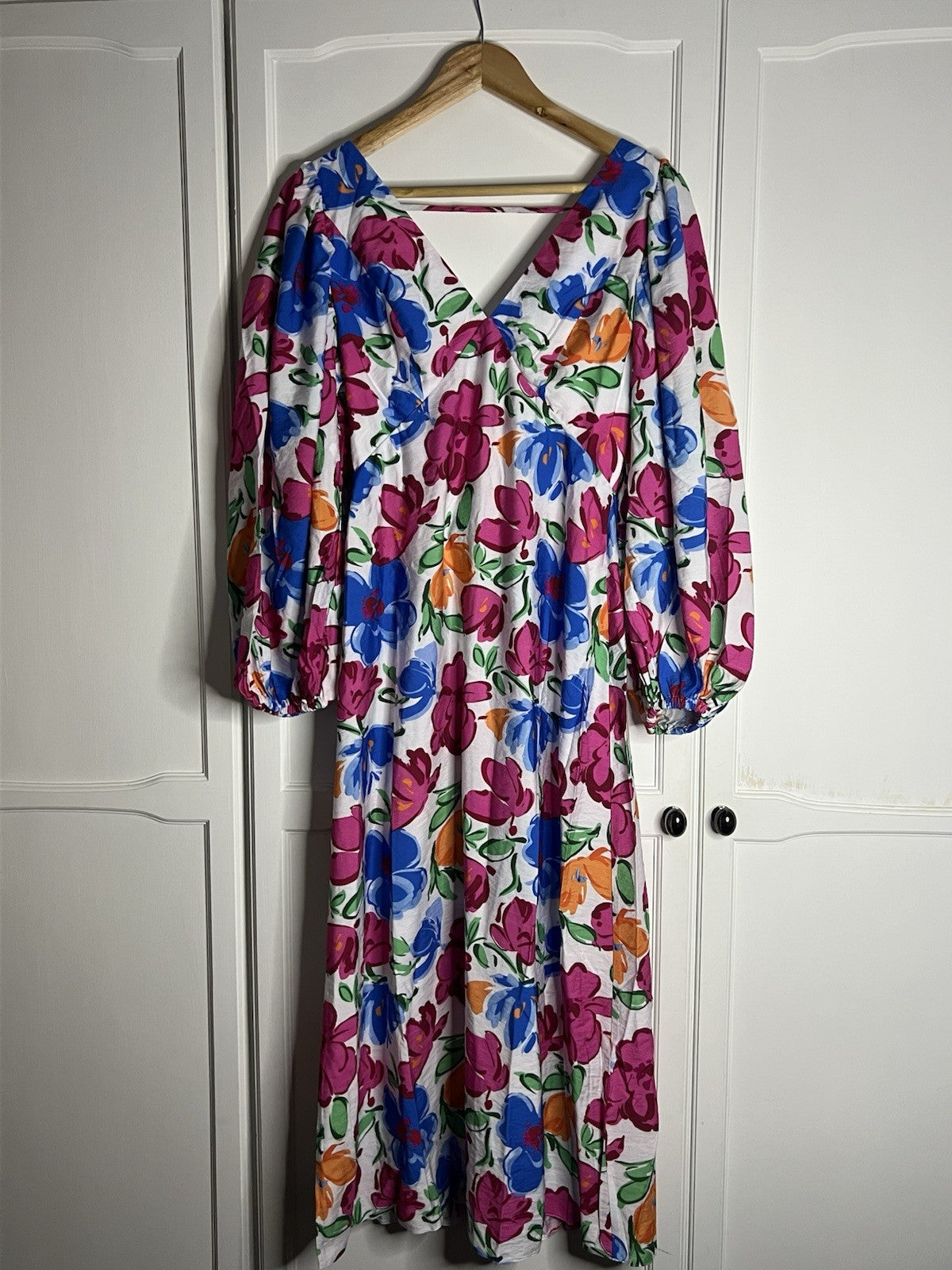 Nobody's Child Woman’s Multi Floral Zendeya Midi Dress Size 8 Bnwt0