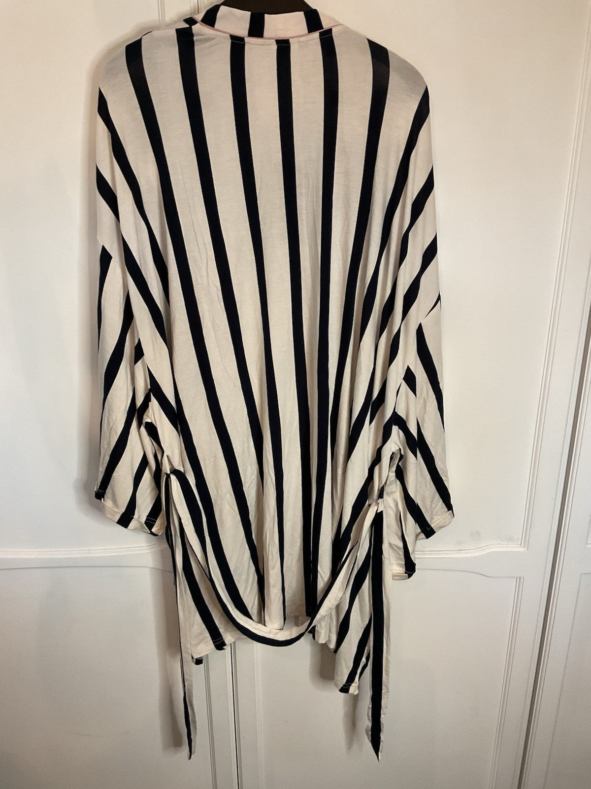 Chelsea Peers Lux Strip Women’s Dressing Gown Navy & Cream Size XL New With Tags1
