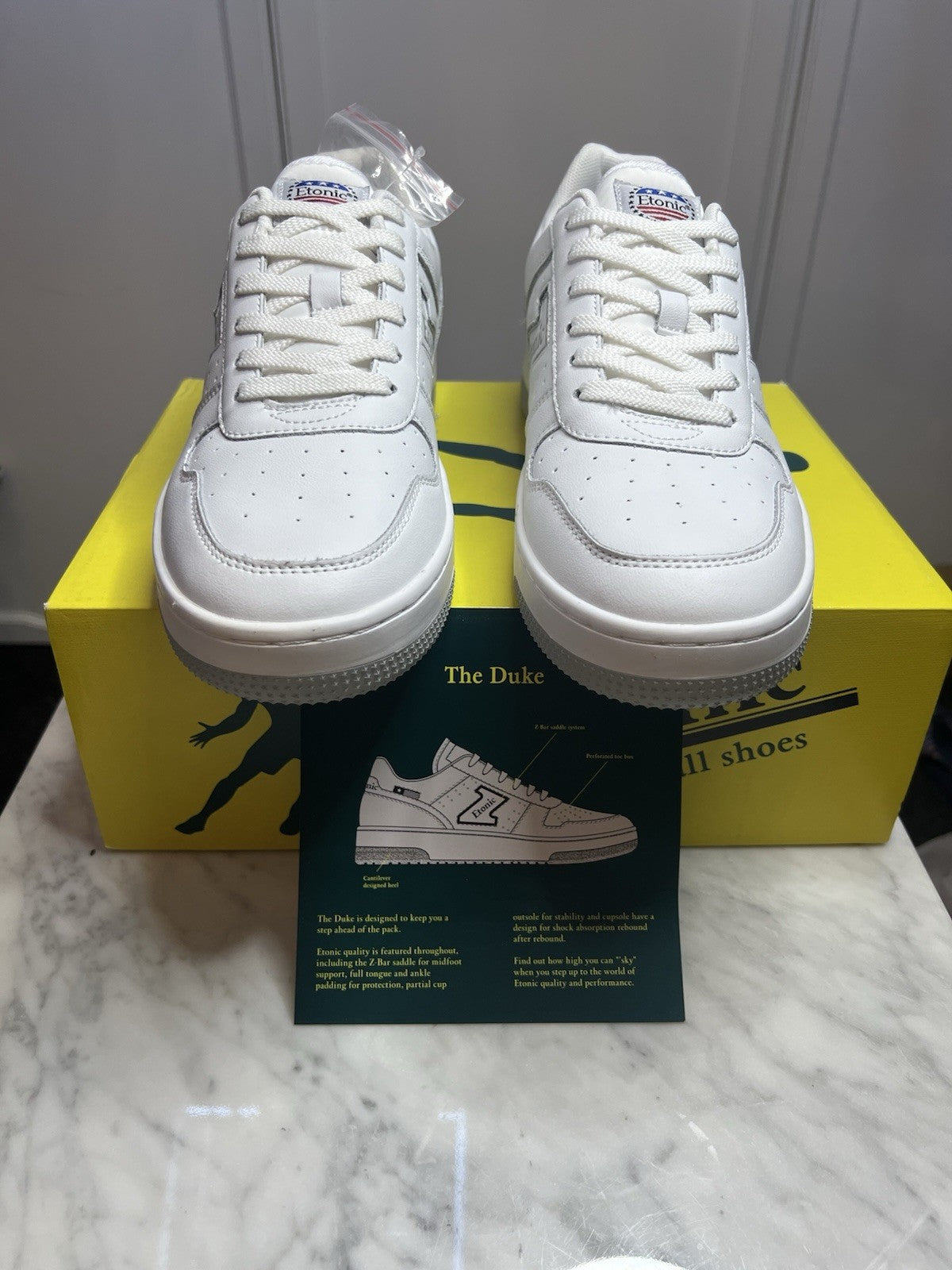 Etonic Men's Basketball Trainers Size UK 9.5 Eu 44 White Etm324620 Bnib In Box1