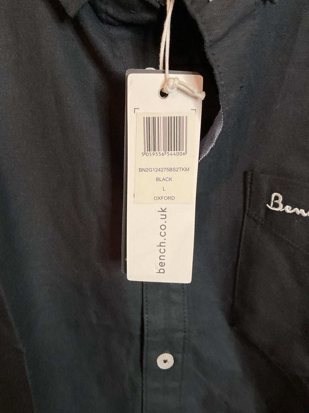 Bench Oxford Shirt Men’s Cotton Black Size L Bnwt4