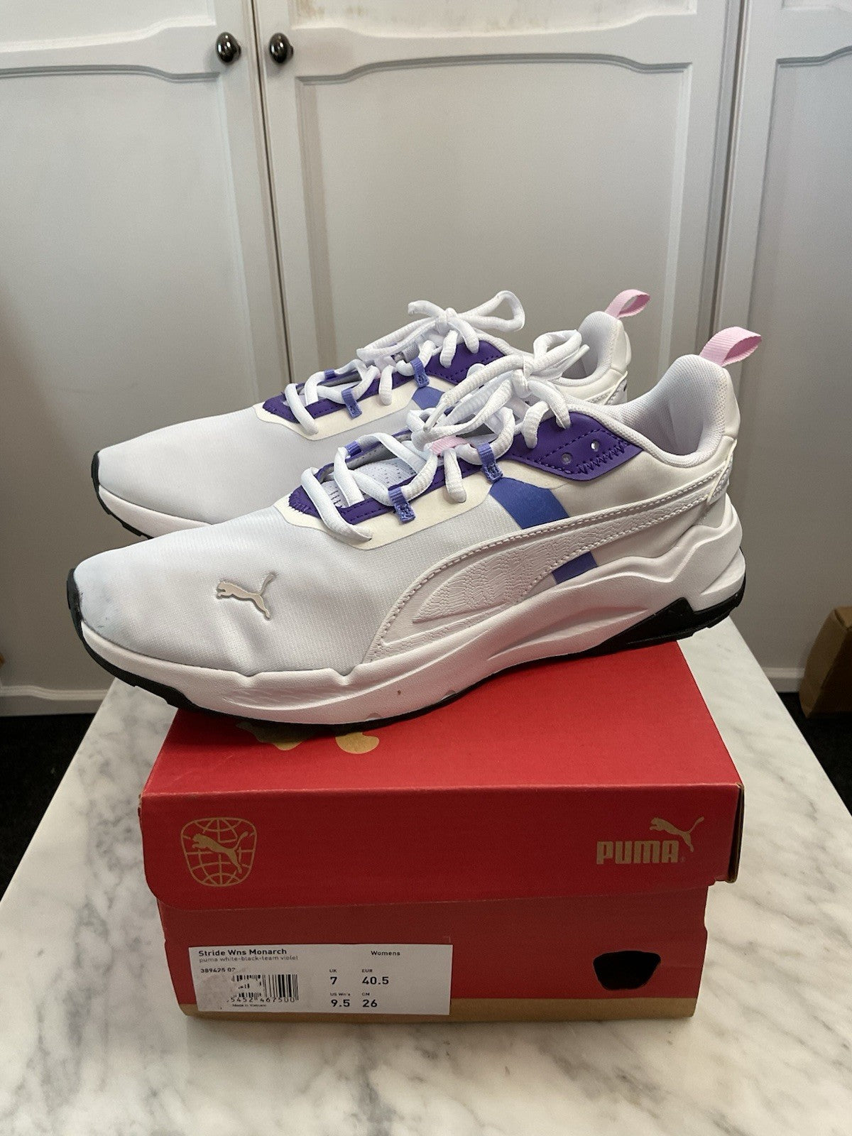 PUMA Stride WNS Monarch Women's Running Trainers  Uk 7 White-black-team Violet0