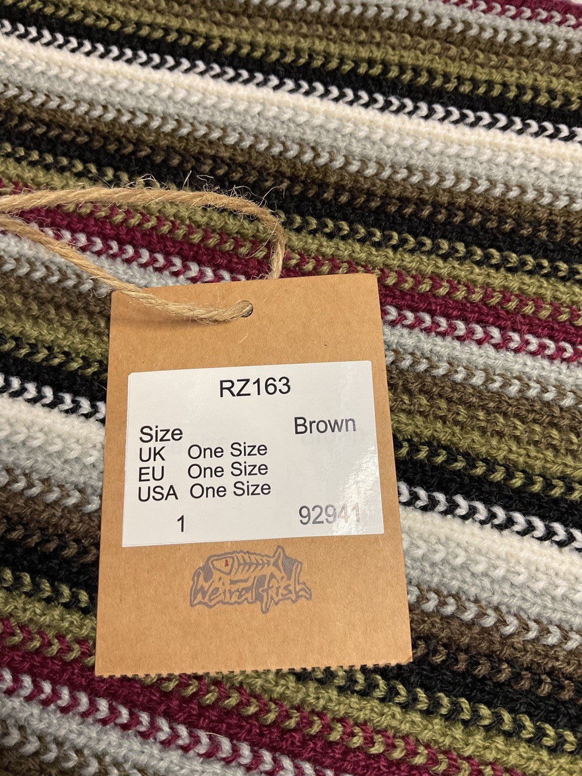 Men’s Weird Fish Striped Scarf Bnwt3