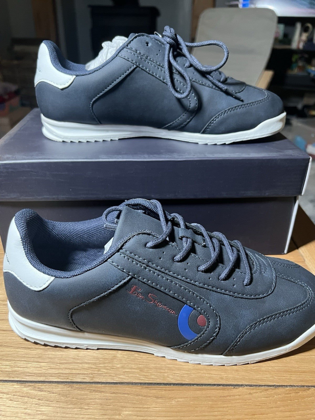 Ben Sherman JNR Target Navy Bs27403 Uk 4 Eu 37 Shoes Trainers Sneakers Bnib New2