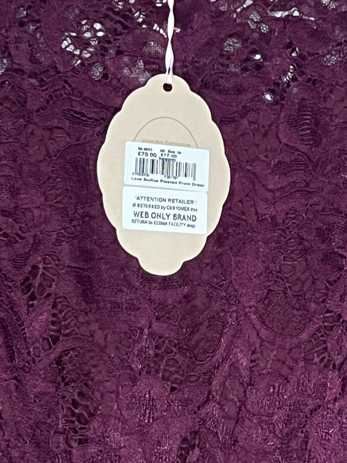 Jolie Moi Dress Size UK 16 Burgundy Lace Bodice Pleated Prom Cruise Bnwt4