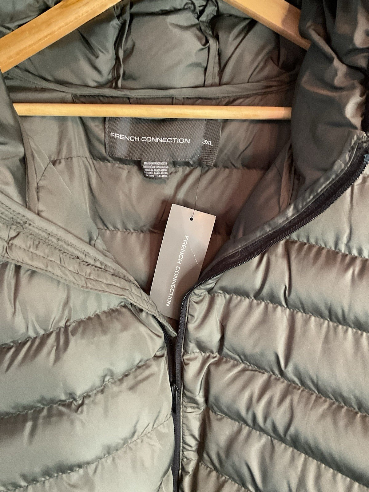 French Connection Mens/women? Row 2 Hooded Jacket Black green 3xl 55TRW bnwt 2