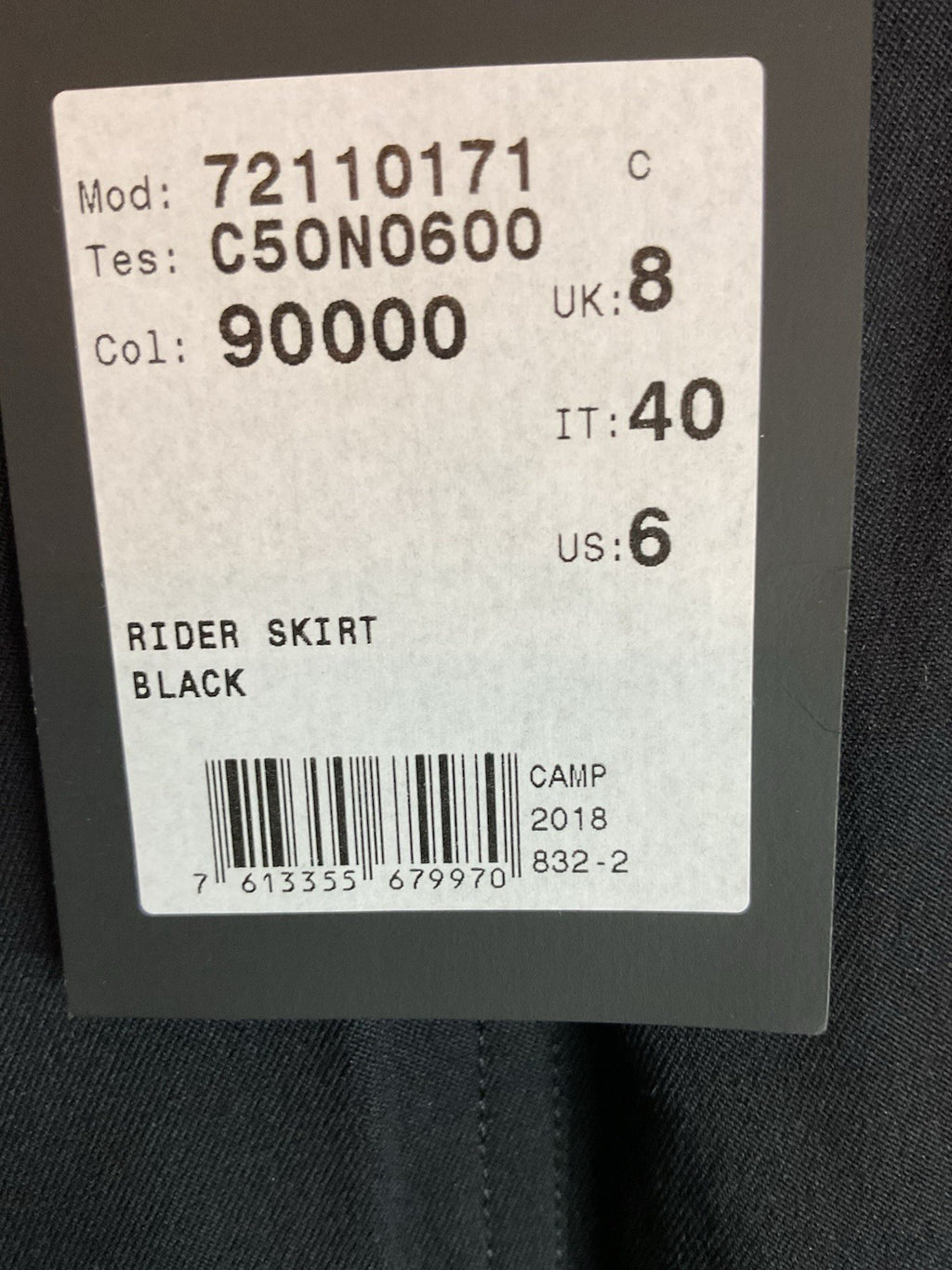 Belstaff Black Rider Skirt Size 8 Bnwt Rrp £894