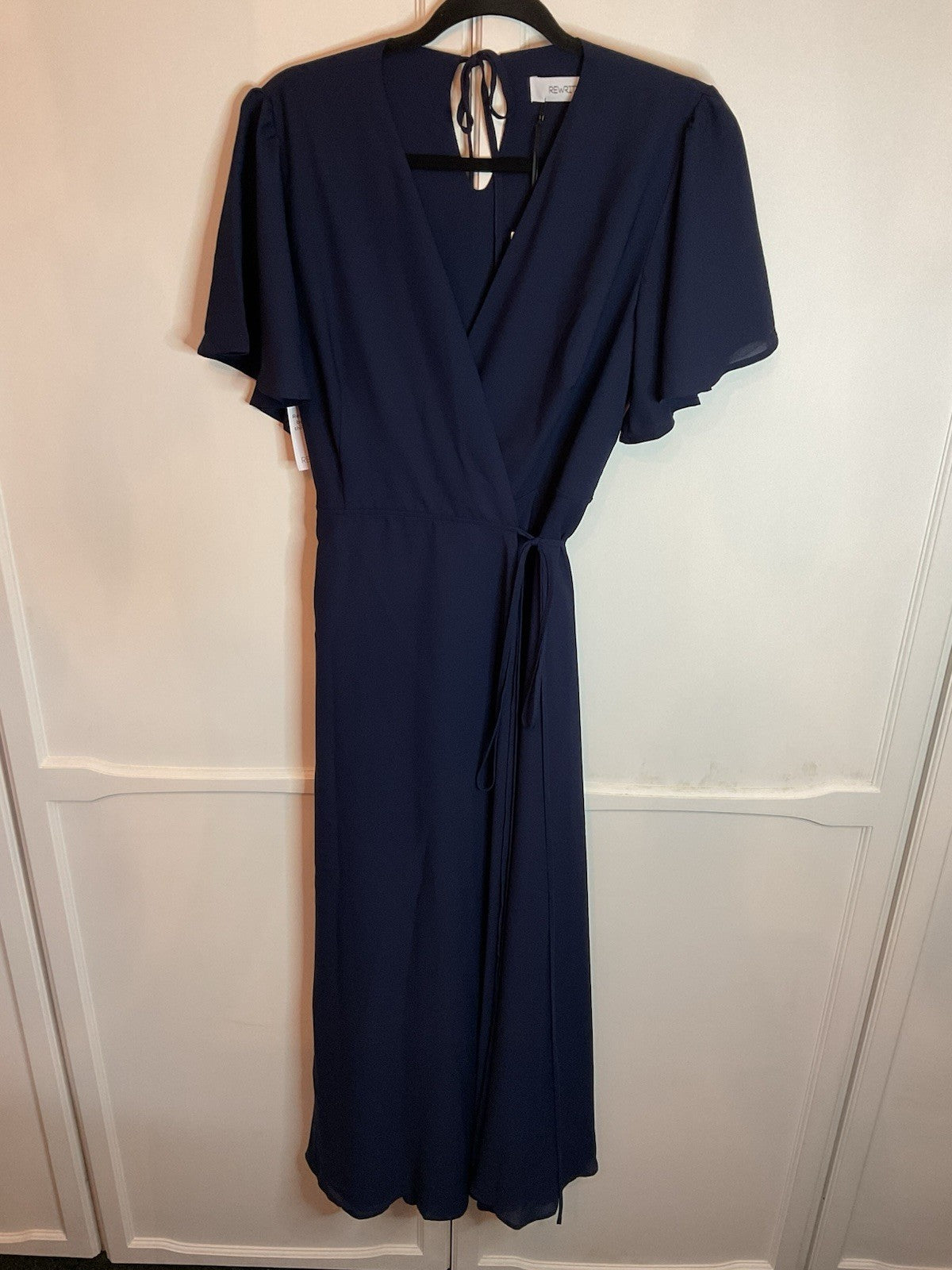 Rewritten London Florence Wrap Dress Ink Blue Size Small, Bnwt1