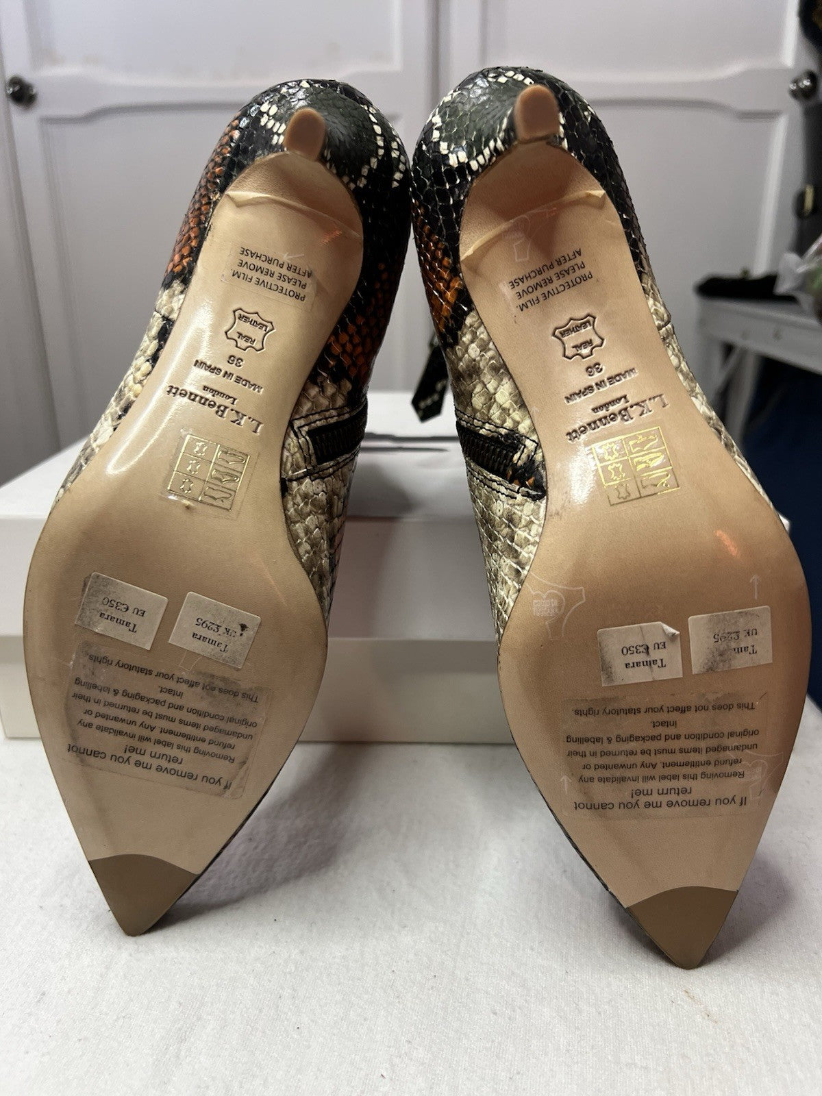 LK Bennett Multi Textured Snakeskin Heel Warwick Ankle Boots uk 3 rrp £295 bnib 4