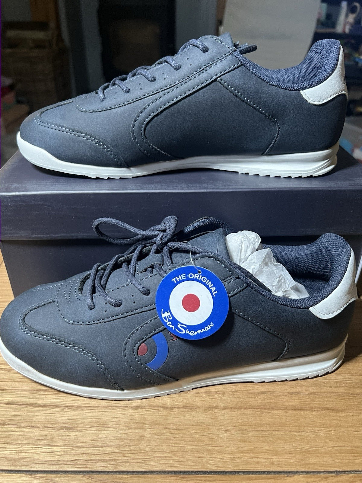 Ben Sherman JNR Target Navy Bs27403 Uk 4 Eu 37 Shoes Trainers Sneakers Bnib New0