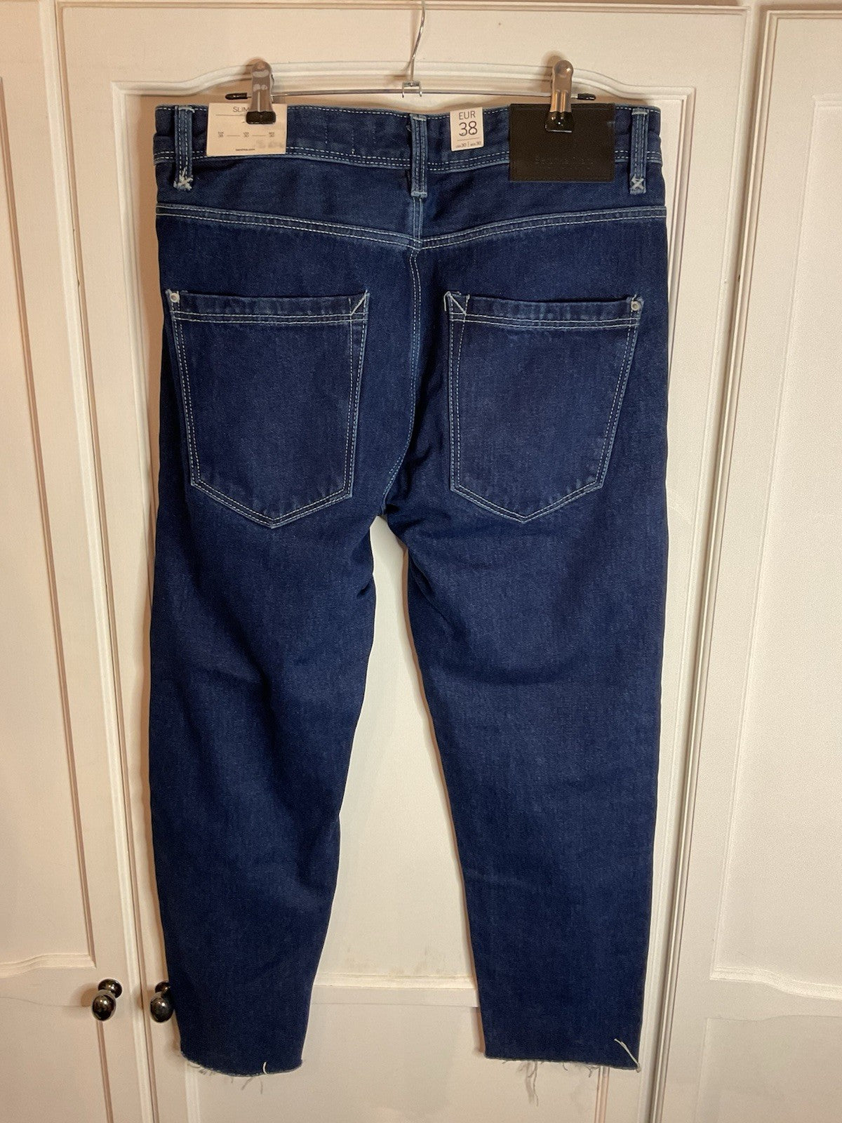Bershka Men's Denim Jeans Cropped Slim Fit Uk 30 Eu 38 5296/211/461 Blue Bnwt1