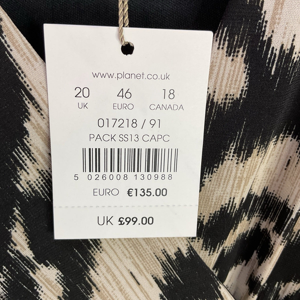 Planet Animal Print Dress Size 20 Bnwt Rrp £99.004