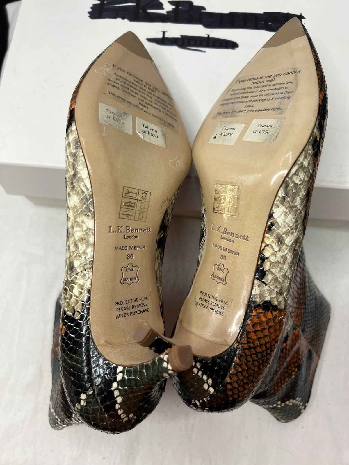 LK Bennett Multi Textured Snakeskin Heel Warwick Ankle Boots uk 3 rrp £295 bnib 5