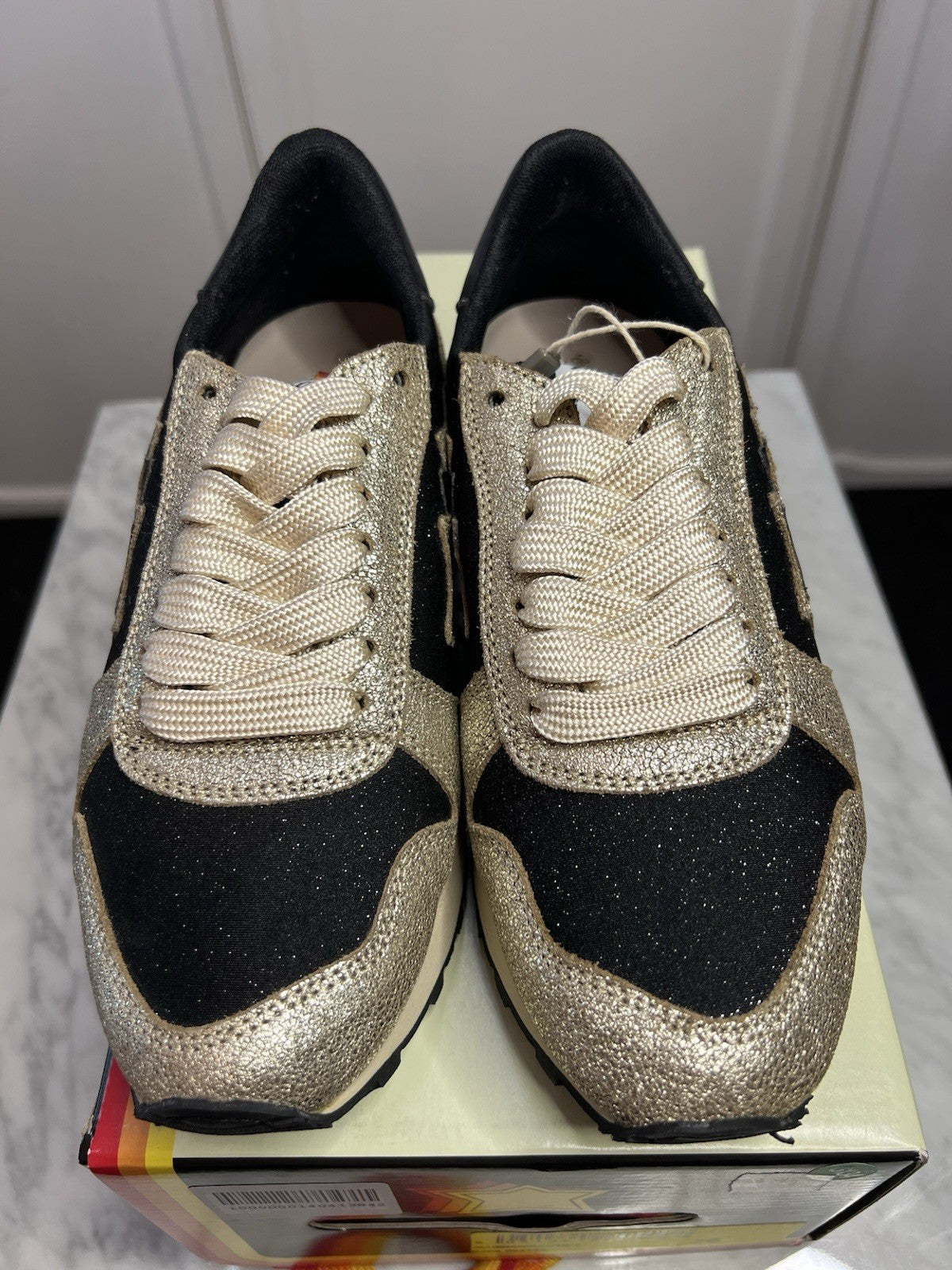 Atlantic Stars Vega Black/Gold Glitter Women's Trainers Uk3.5 Eu36 Bnib Genuine4
