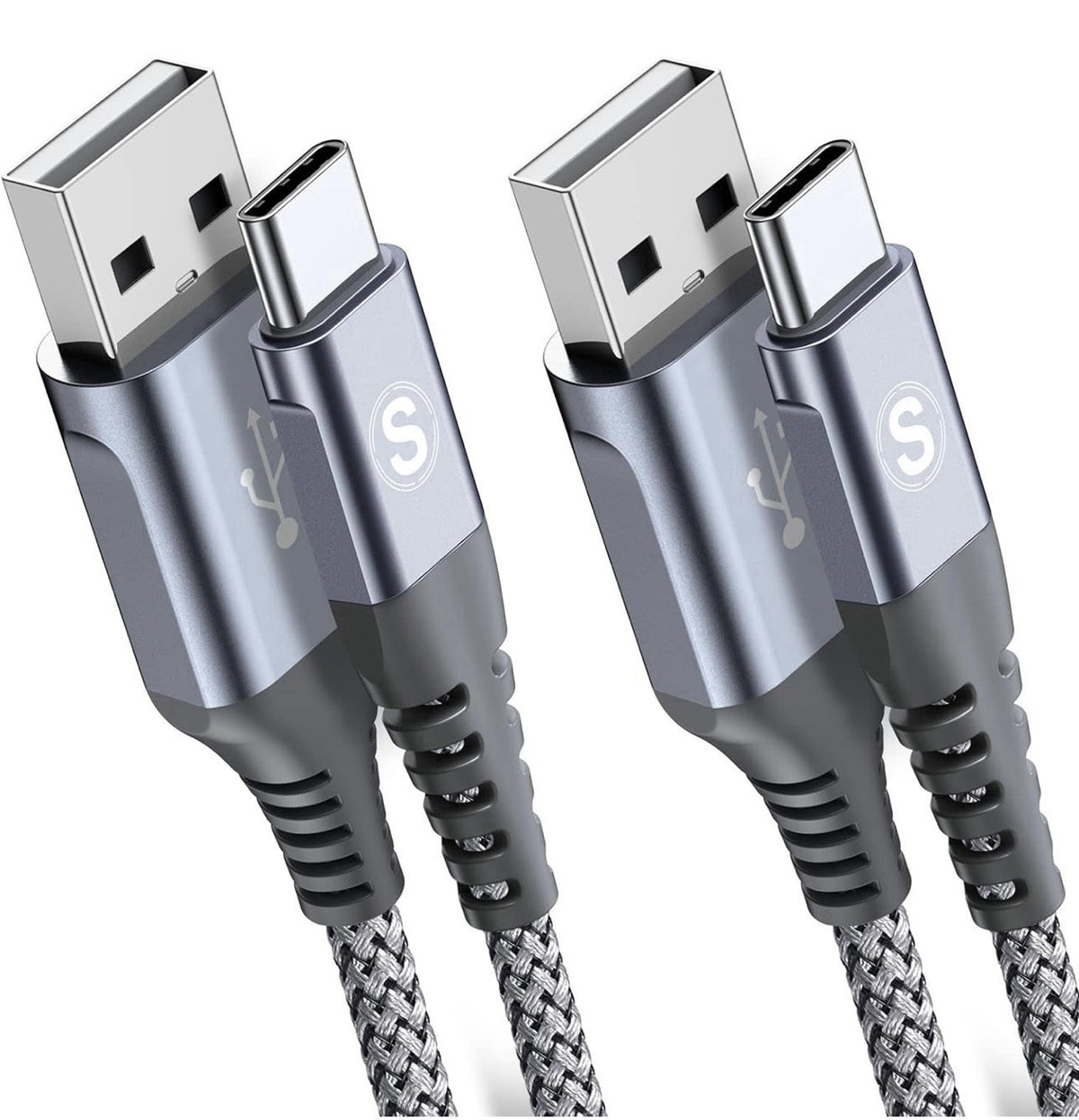 Avibrex 2-Pack 2M Braided Tangle Free Fast Charging Cable USB-A To USB-C0