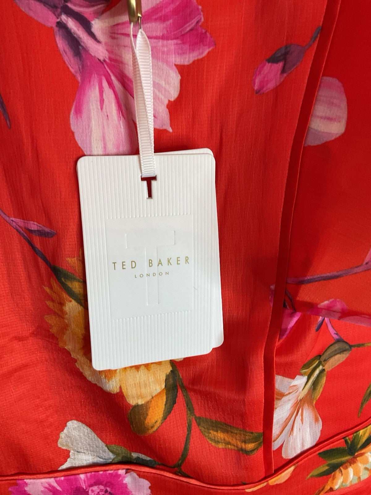 Ted Baker Mira Brt Orange Rhubarb Mini Dress Size UK 8 Bnwt Rrp £1594