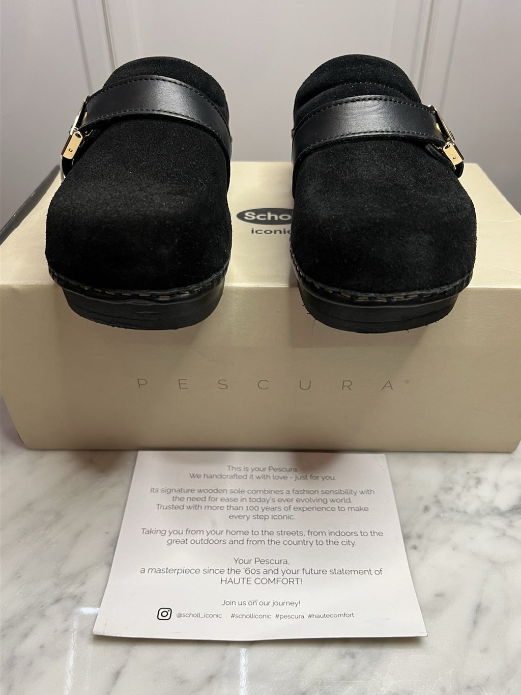 Scholl Pescura Clog 50 Black Uk 3.5 Eu 36 Brand New In Box1