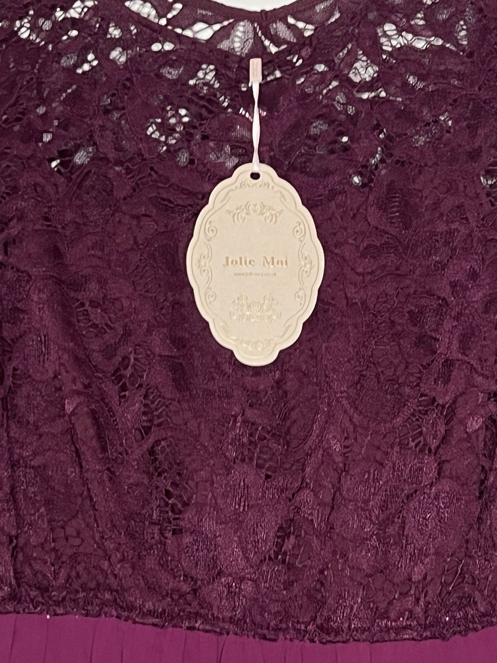 Jolie Moi Dress Size UK 16 Burgundy Lace Bodice Pleated Prom Cruise Bnwt2