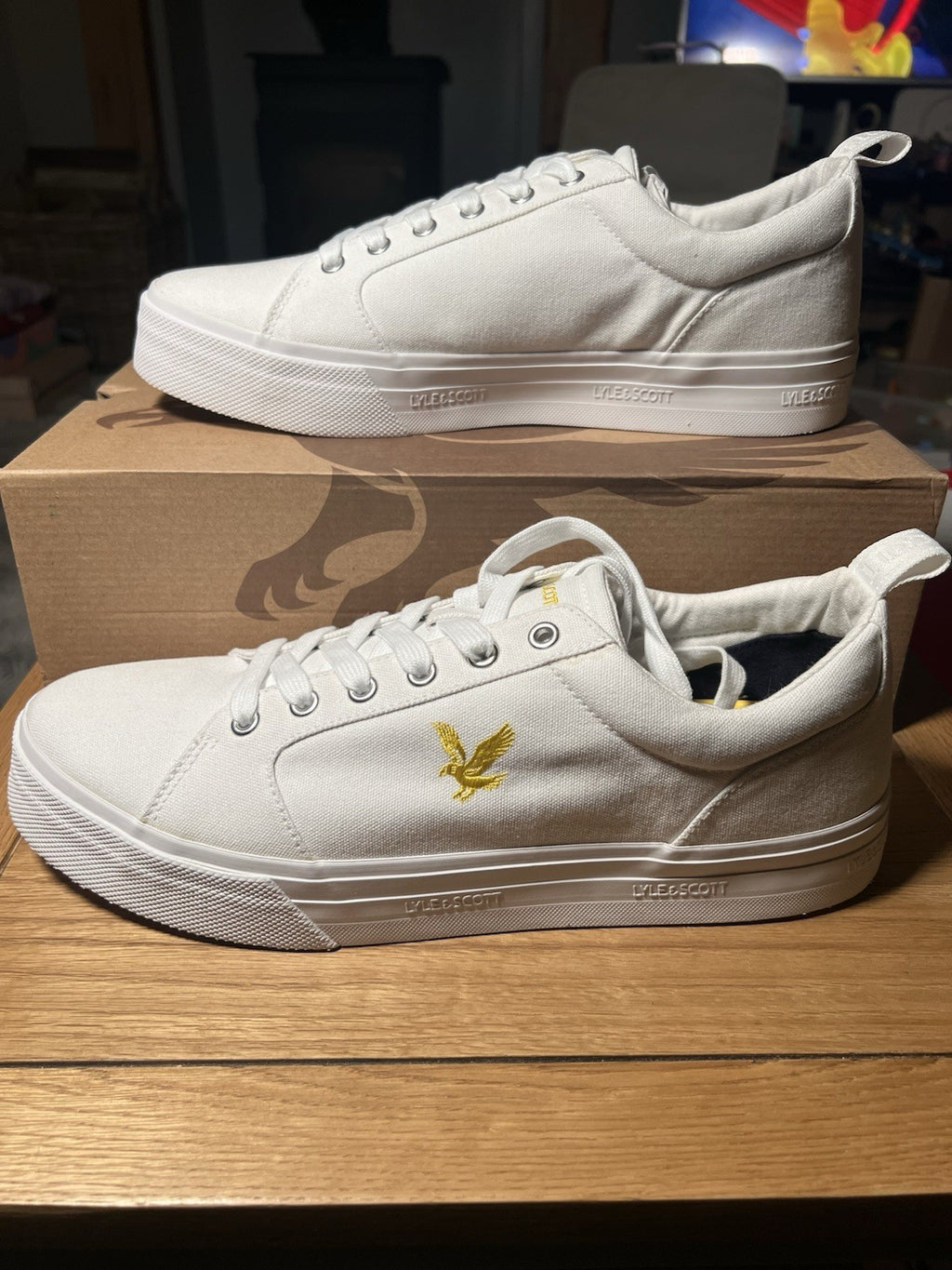 Lyle Scott Men's Aurea Sneakers White, Low Top, Lace-Up, UK 10/Eu 44/Us 11 Bnib0