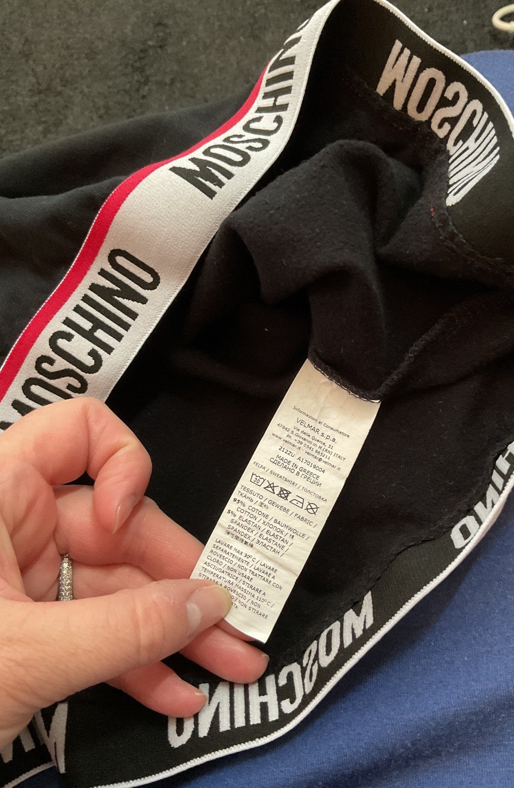 MOSCHINO Sweatshirt Womens Logo Tape Crew Neck Long Sleeve Black Size XS6