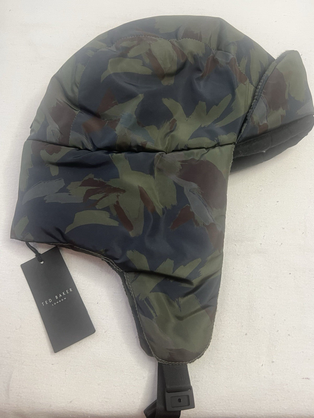 Ted Baker Childs Camo Puffer Trapper Hat 57cms Bnwt Rrp £45.000