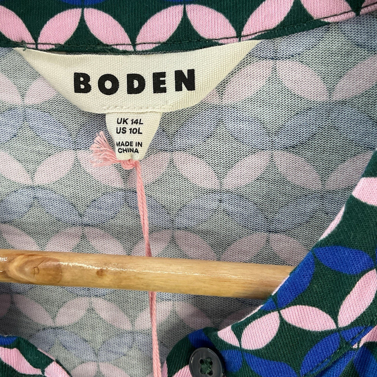 Boden Julia Jersey Shirt Dress DO778 Blue Pink Stripe Uk14 Bnwt1