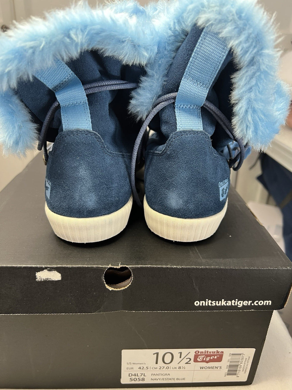 Onitsuka Tiger Low Boots Pantigra estate blue UK 10 faux fur3