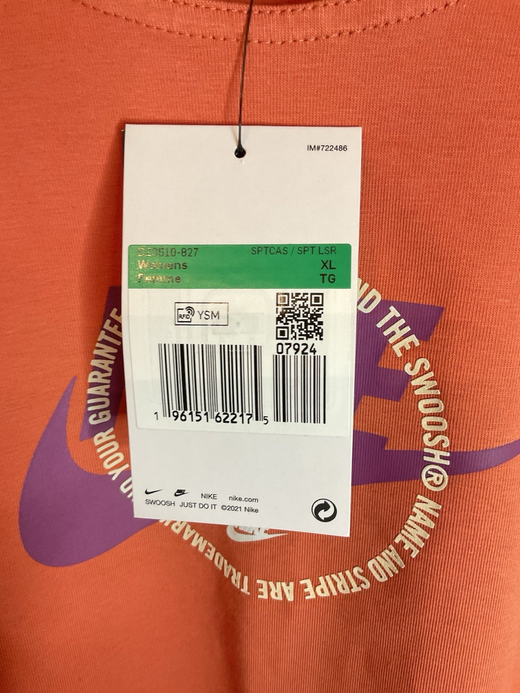 Nike Ladies XL Tight Fit Cropped Top Orange Bnwt4