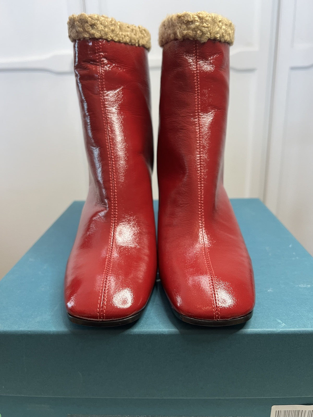 A.BOCCA Red Patent Leather Ankle Boots Shearling Lined – EU 37 UK 4- £550 Bnib 3