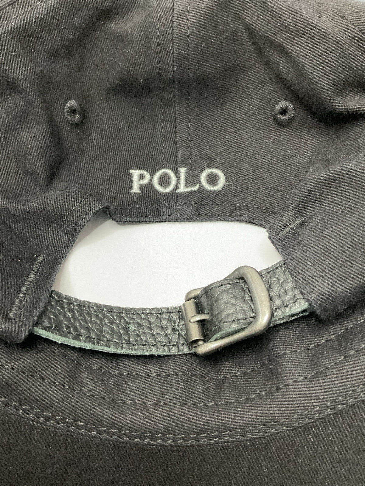 Polo Ralph Lauren Big Pony Chino Cap  in black  -   One Size leather strap bnwt 6