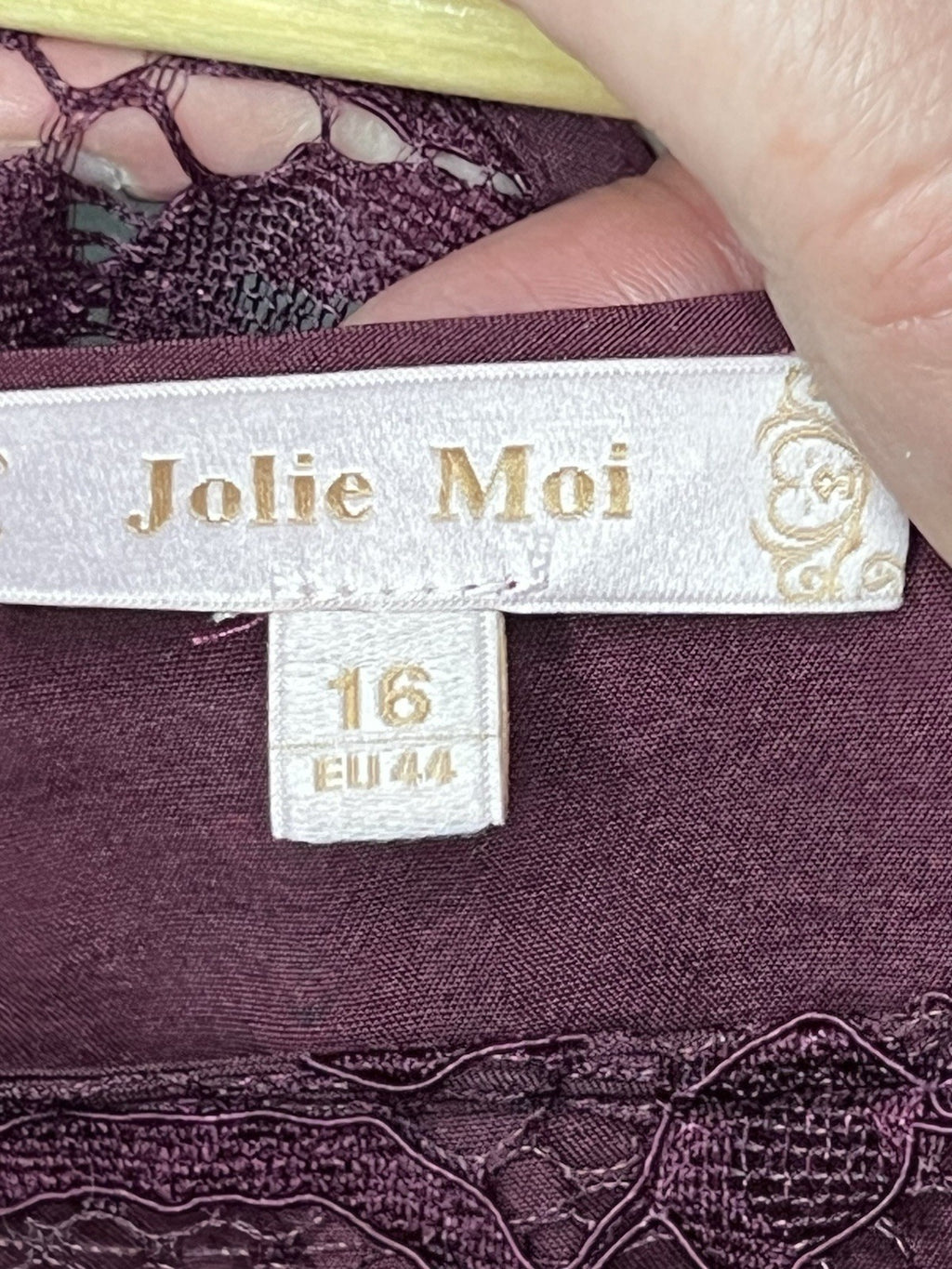 Jolie Moi Dress Size UK 16 Burgundy Lace Bodice Pleated Prom Cruise Bnwt3