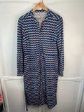 Boden Julia Jersey Shirt Dress DO778 Blue Pink Stripe Uk14 Bnwt0