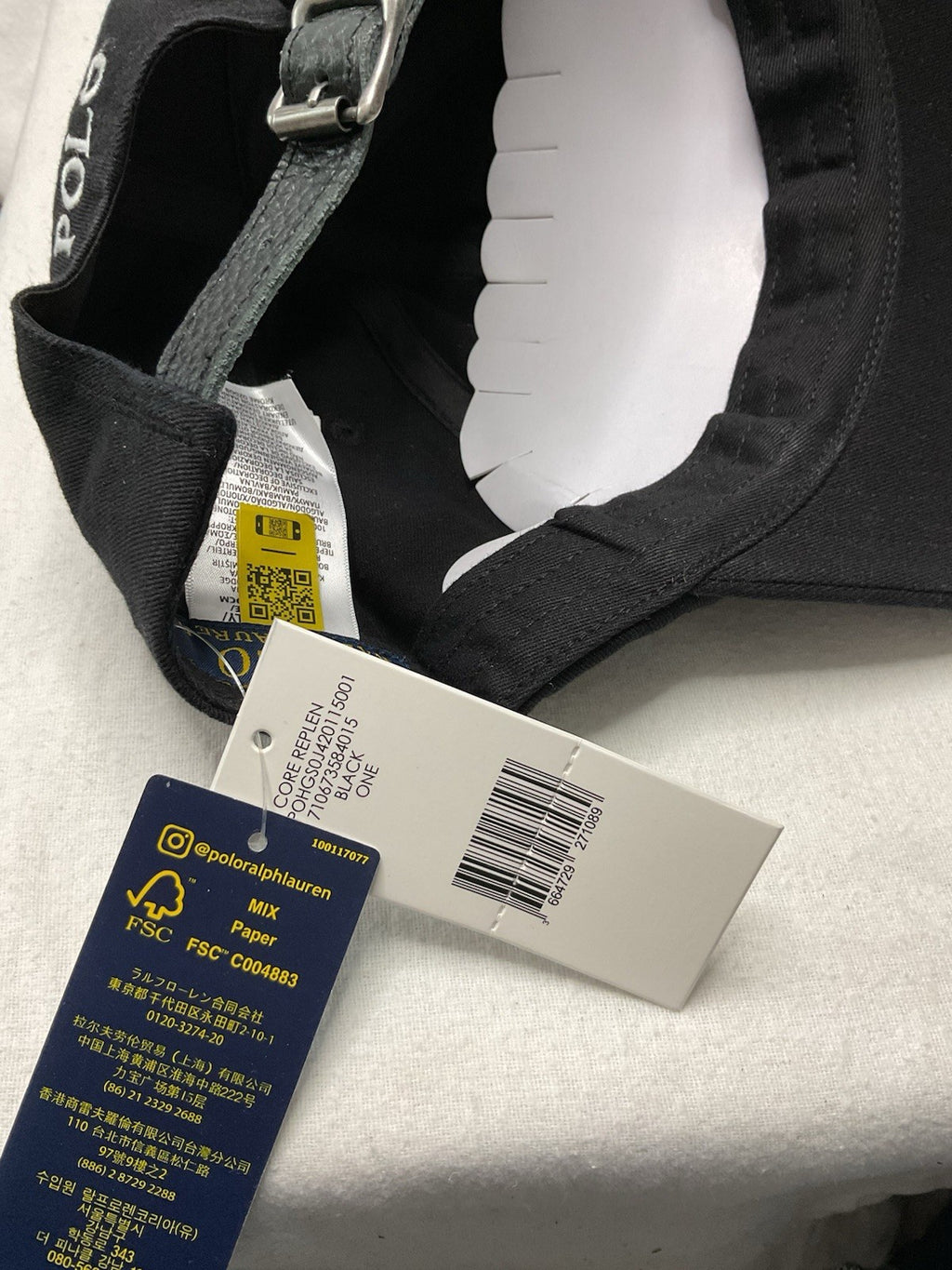 Polo Ralph Lauren Big Pony Chino Cap  in black  -   One Size leather strap bnwt 5