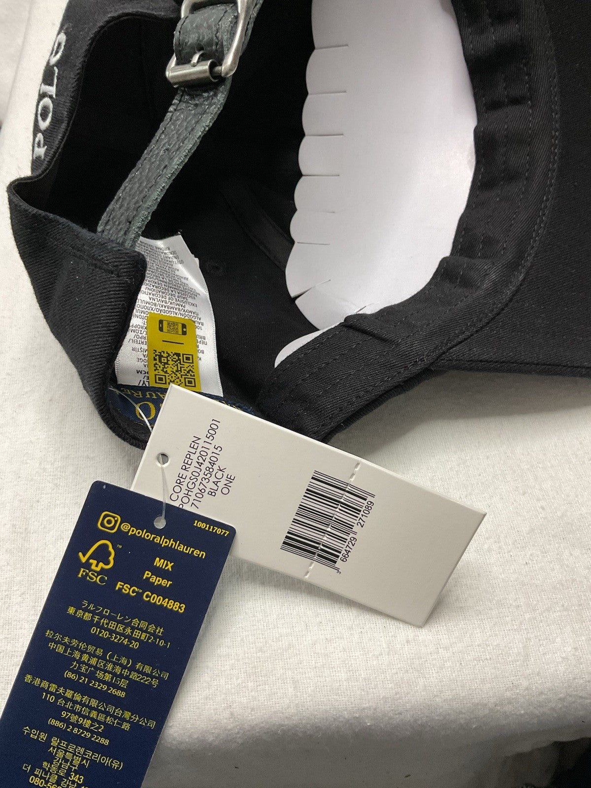 Polo Ralph Lauren Big Pony Chino Cap  in black  -   One Size leather strap bnwt 5