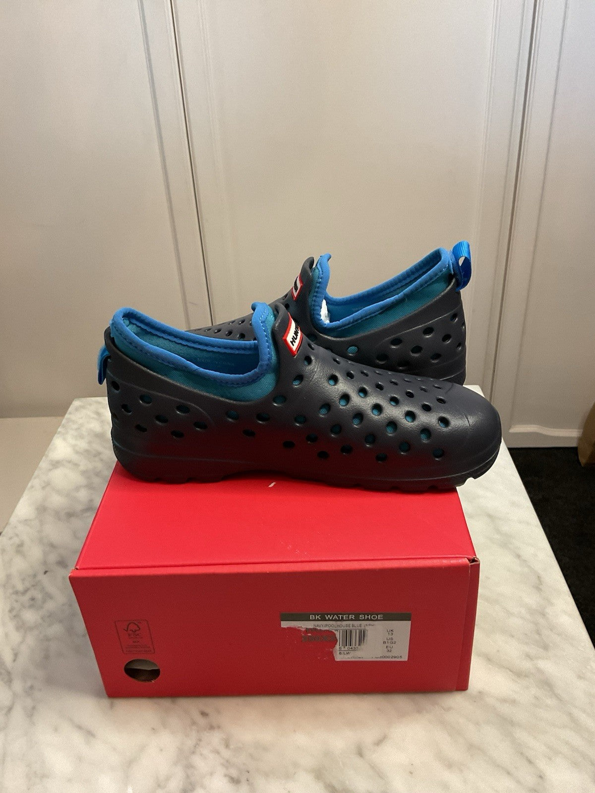 Hunter BK Water Shoes Navy/poolhouse Blue Kids Uk13 Bnib With Removable Sock2