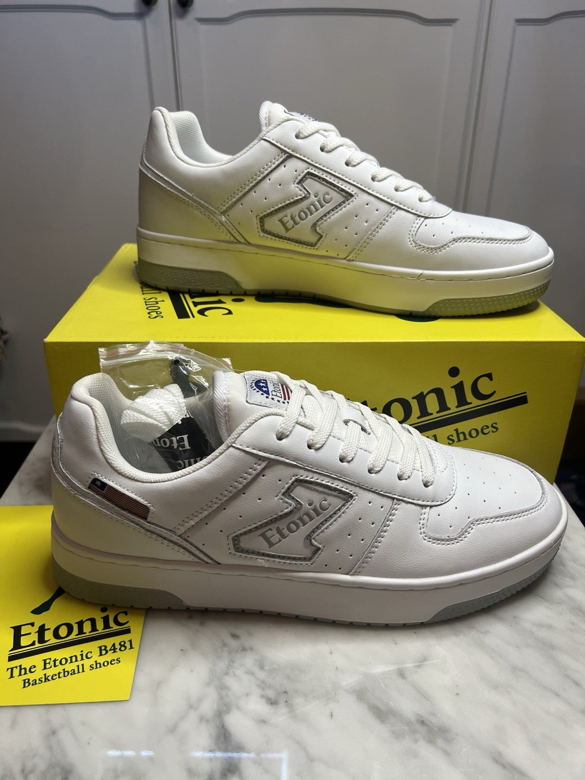 Etonic Men's Basketball Trainers Size UK 9.5 Eu 44 White Etm324620 Bnib In Box2