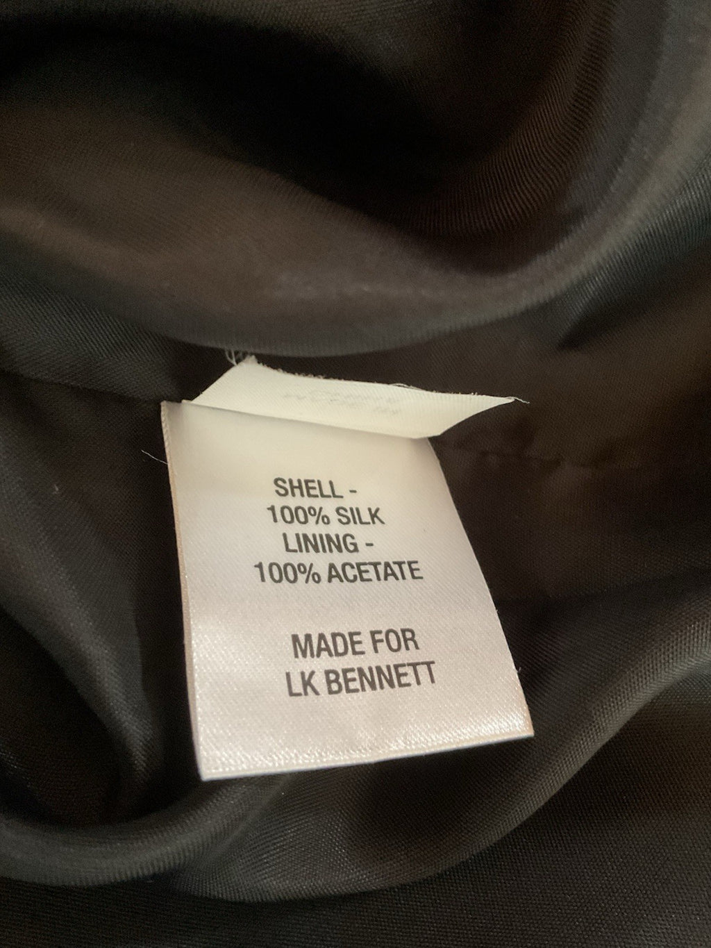 L.K. Bennett Women's Black Dress, Shell 100% Silk Pre-love Uk 14 Sindy Ruched5