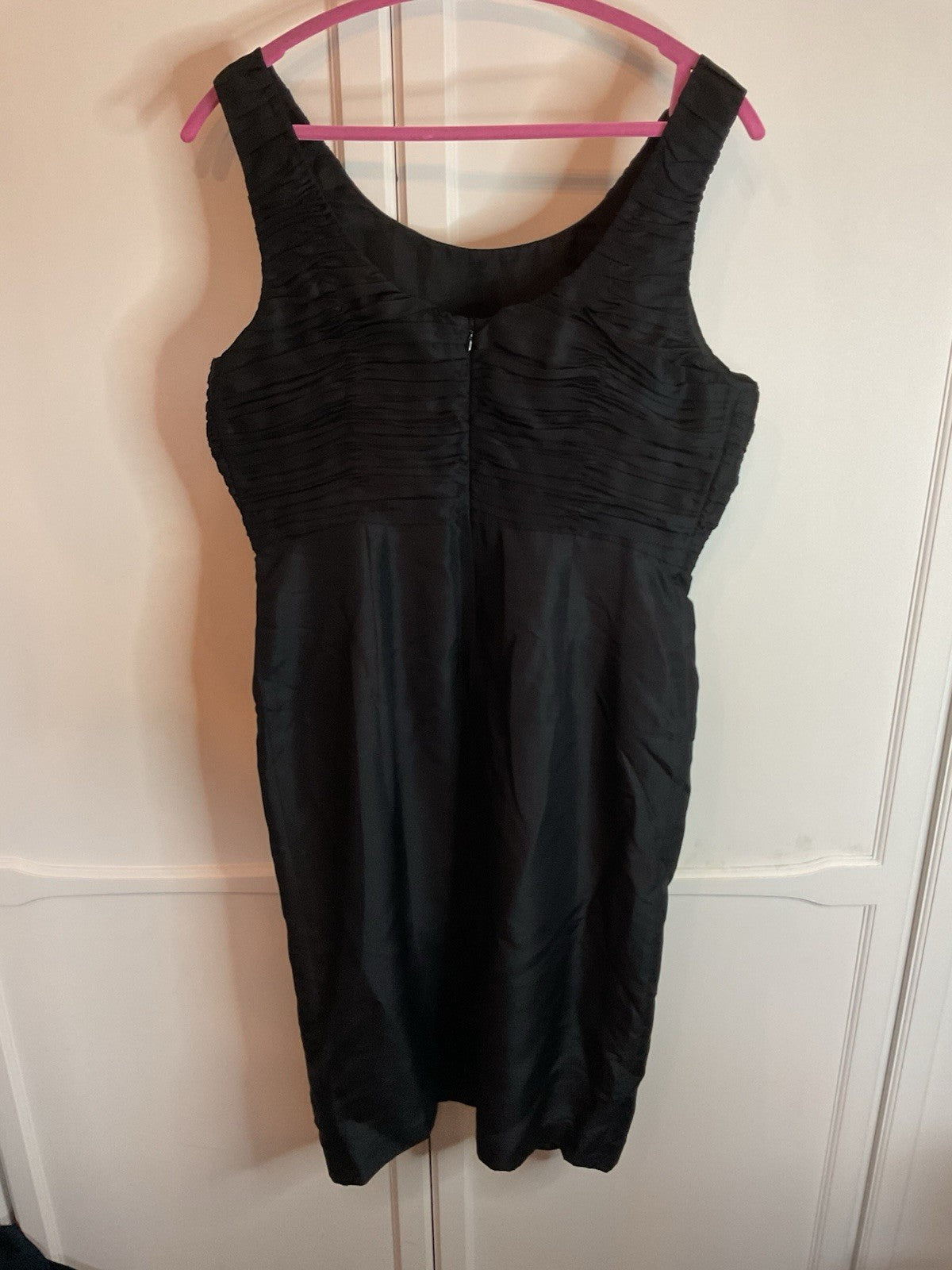 L.K. Bennett Women's Black Dress, Shell 100% Silk Pre-love Uk 14 Sindy Ruched2