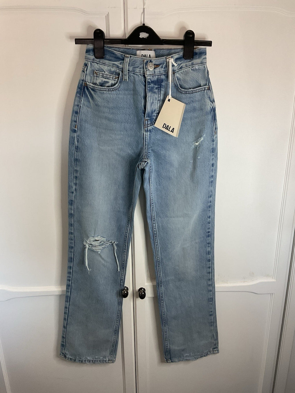 Dala Jeans Womens Back Alley Jeans denim blue, seemed size 24 Bnwt designer jean0