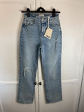 Dala Jeans Womens Back Alley Jeans denim blue, seemed size 24 Bnwt designer jean0