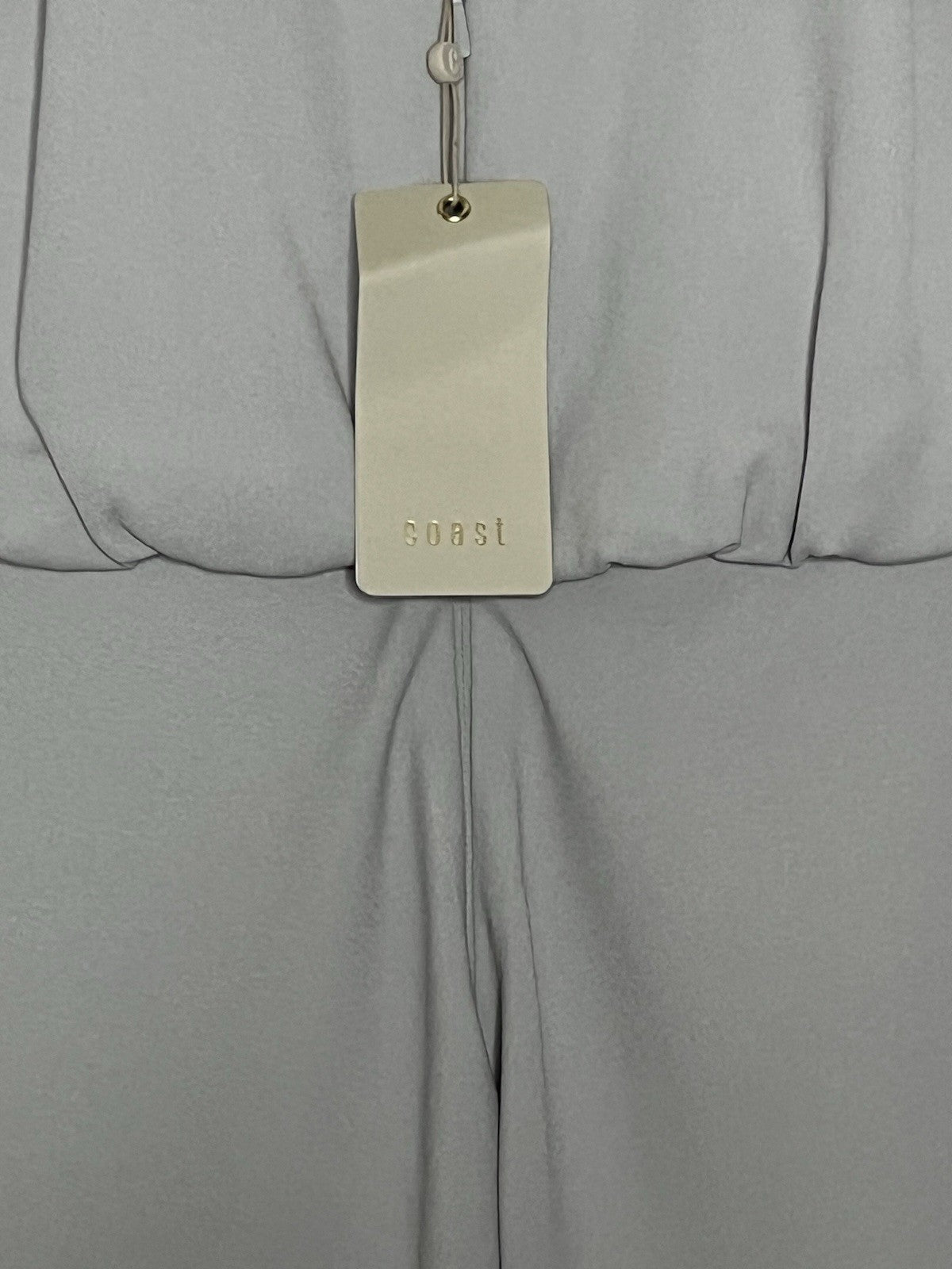 Stunning Coast Halter Neck Dress Light Grey Embellished Size 12 Bnwt rrp £149.003