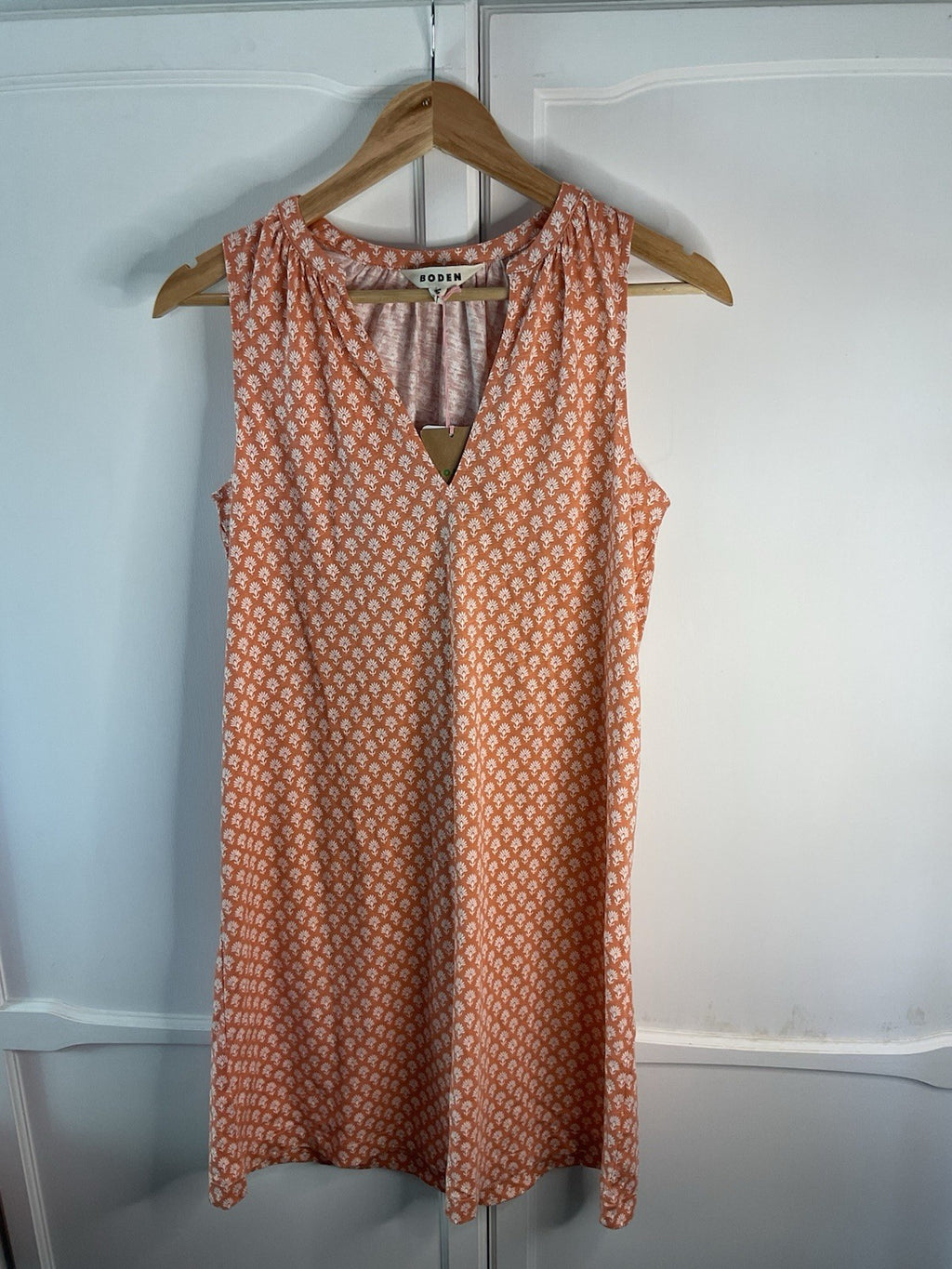 Boden Midi Jersey Dress Uk8 Peach, Lovely Summer Dress Bnwt DO6820