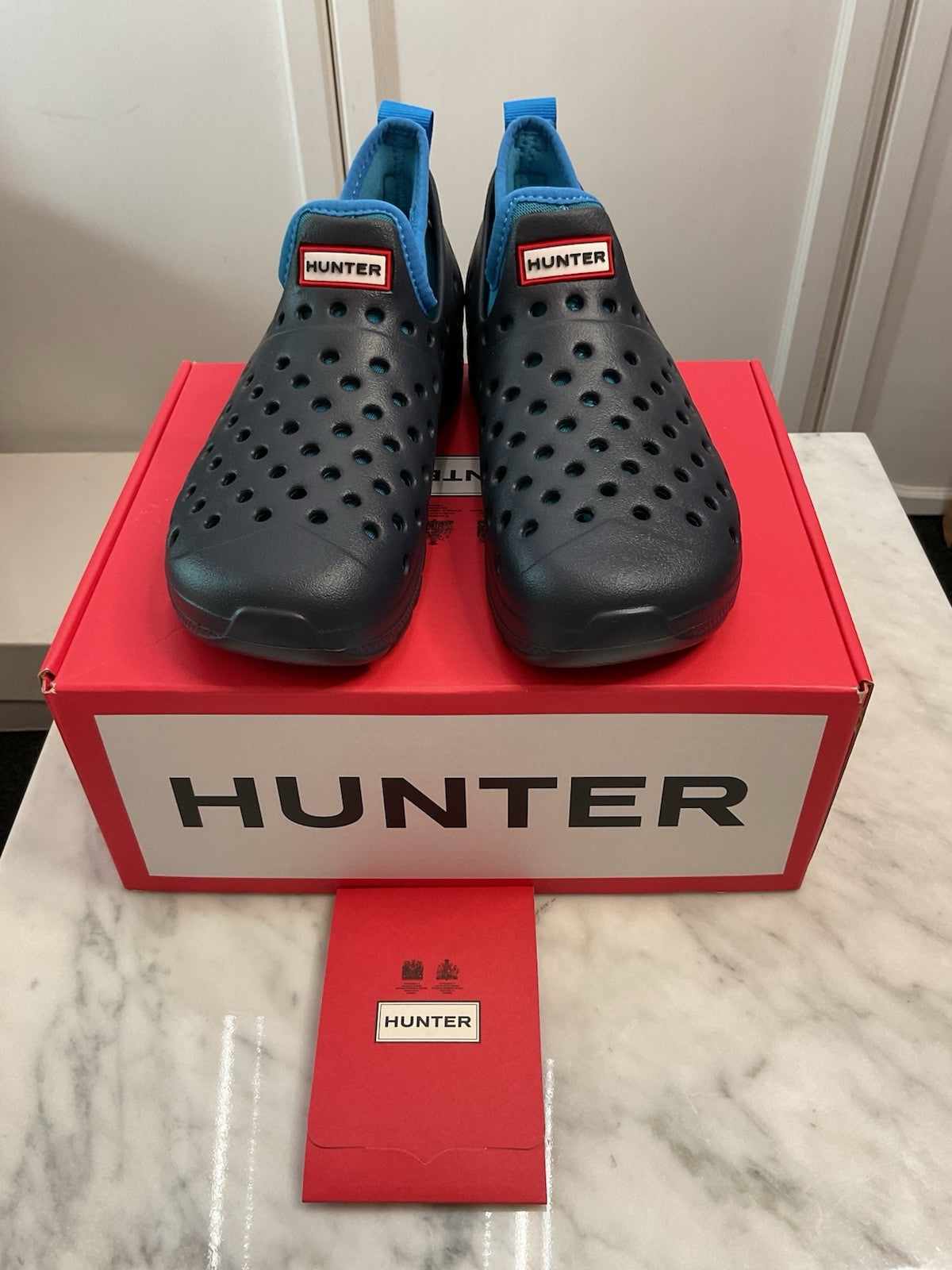 Hunter BK Water Shoes Navy/poolhouse Blue Kids Uk13 Bnib With Removable Sock7