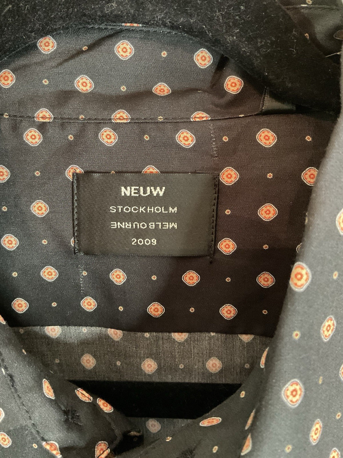 Neuw Denim Curtis Long Sleeve Sartorial Print Shirt Black M43h12 Bnwt Designer M2