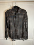 Neuw Denim Curtis Long Sleeve Sartorial Print Shirt Black M43h12 Bnwt Designer M0