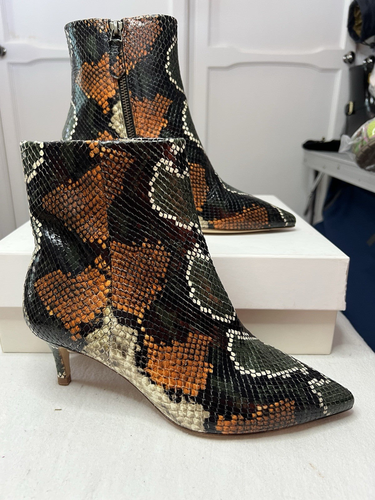 LK Bennett Multi Textured Snakeskin Heel Warwick Ankle Boots uk 3 rrp £295 bnib 2